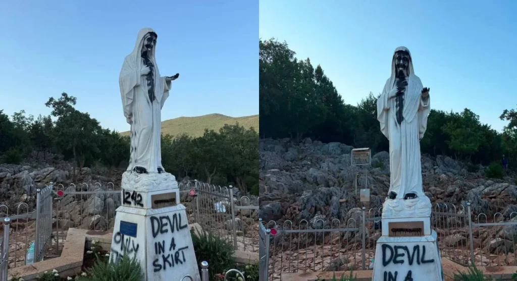 Sraman vandalizam u Međugorju: Oskrnavljen kip Djevice Marije, zapaljen i spoljni oltar blizu Crkve Svetog Jakova