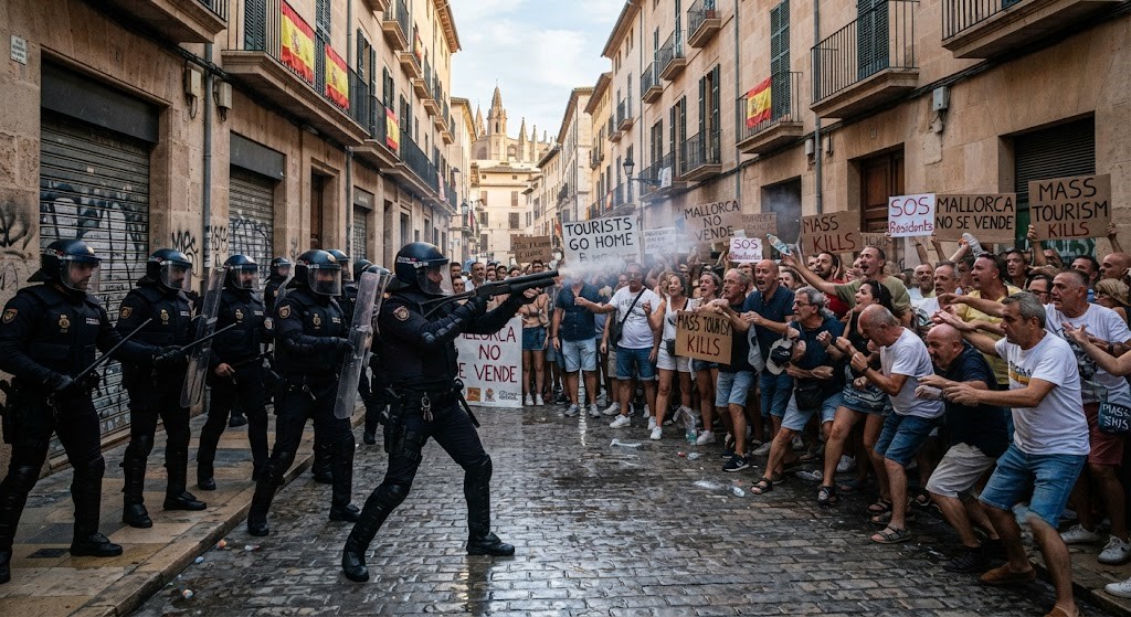 Policija na Palma de Majorki ispaljivala gumene metke na demonstrante protiv turista
